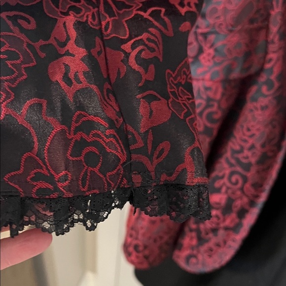 NEW H&R Red Floral Gothic Steampunk Corset Jacket & Matching Swingdress Size 14 - Picture 7 of 16